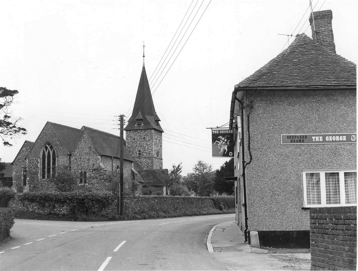 The George in Newnham, near Faversham pictured here in October 1974