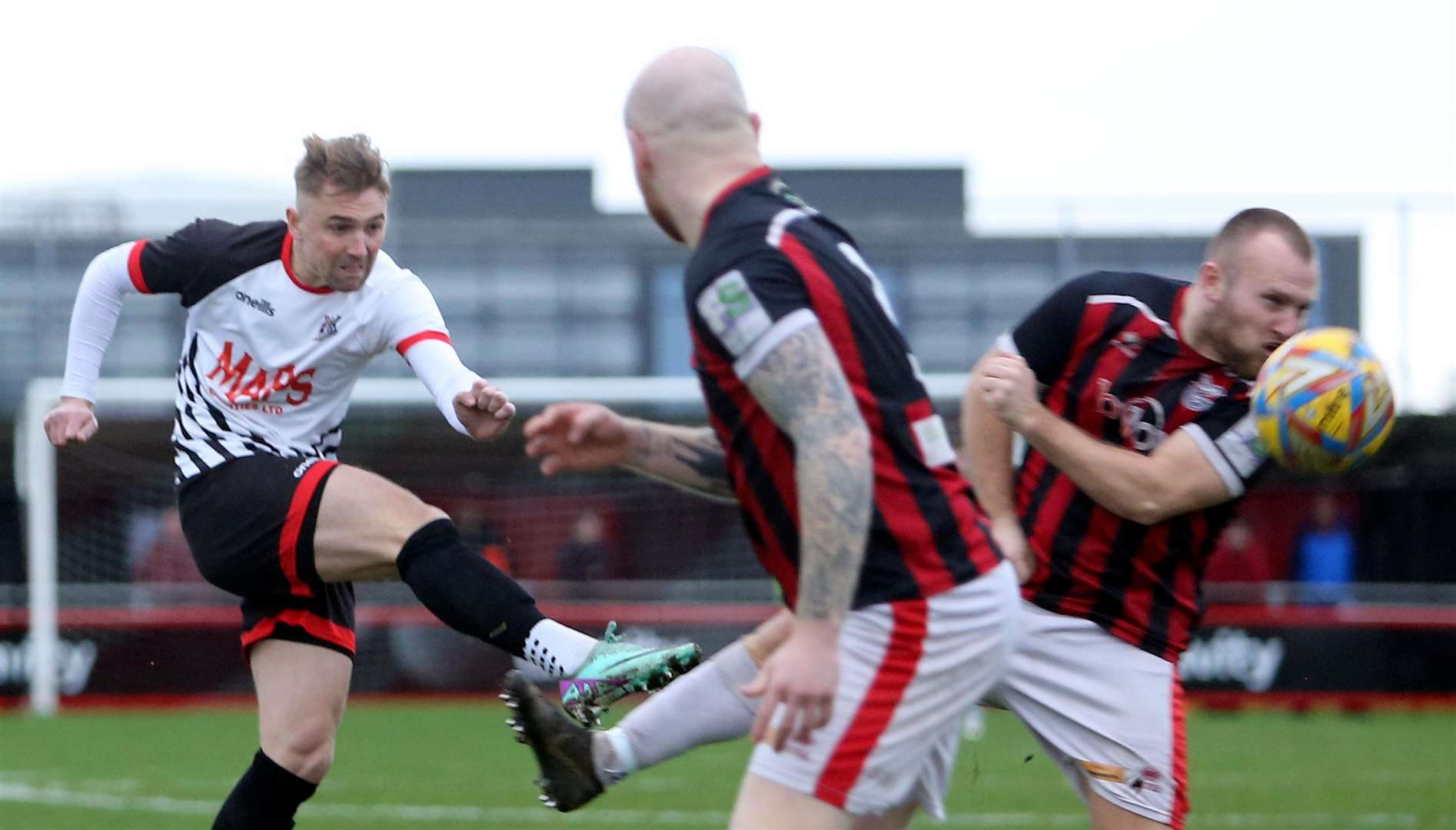 Tom Chapman's second-minute strike gives Deal the perfect platform at Bridgwater. Picture: Paul Willmott