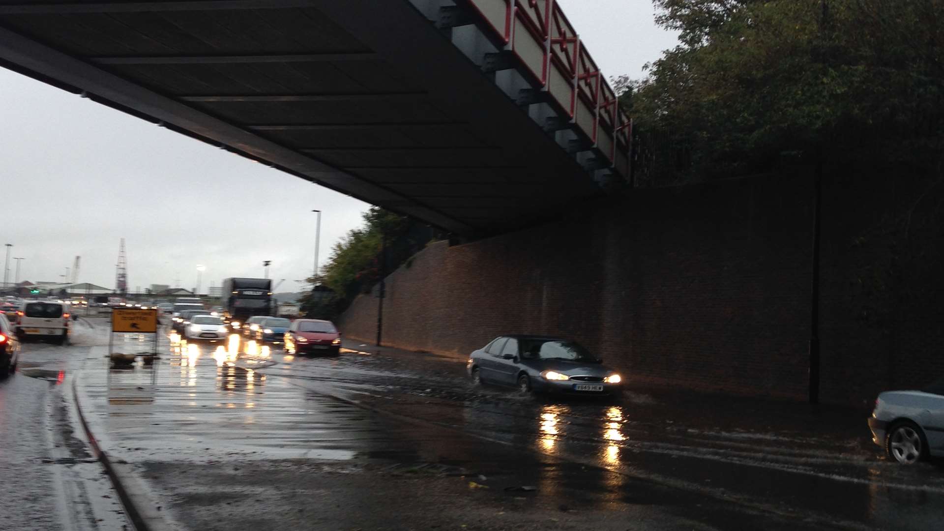 Flooding in Pier Road, Gillingham today