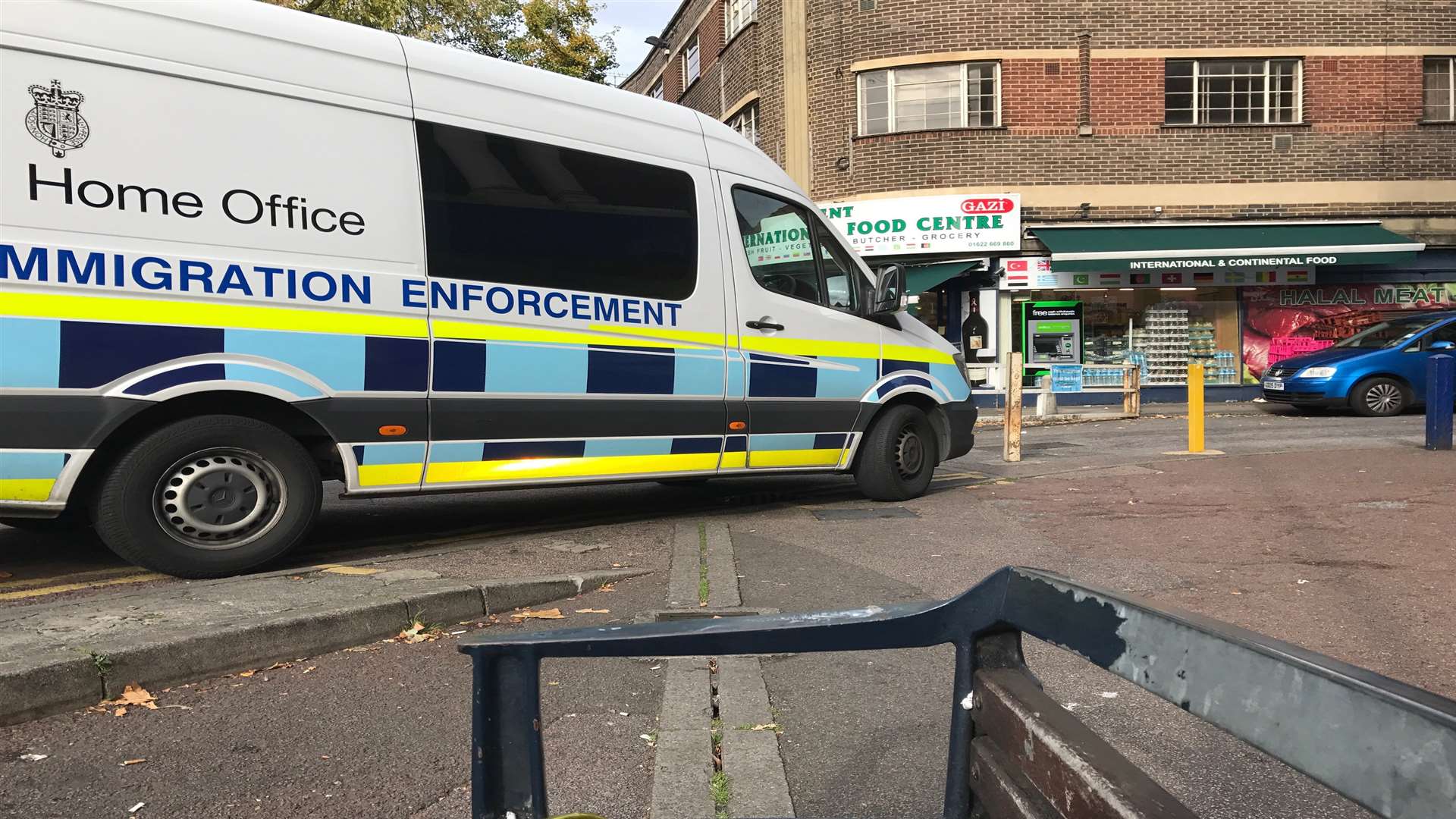 Immigration enforcement vans were around town.