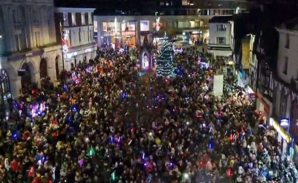 Thousands took to the streets of Maidstone last night for the annual Christmas Light switch-on. Picture: One Maidstone