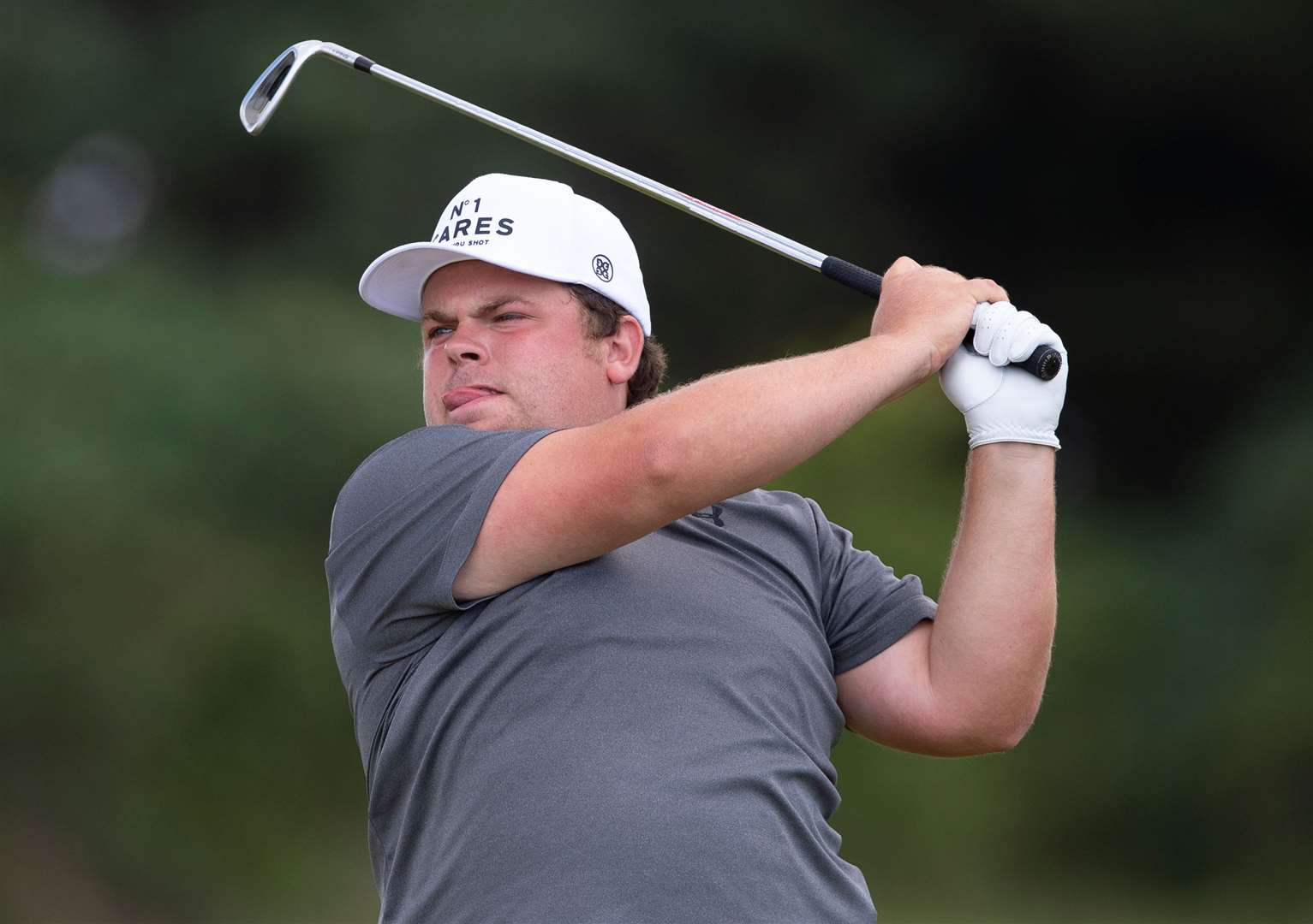 Rochester and Cobham's Jack Colegate plays from the 11th tee at final qualifying for The Open Championship at Prince's. Picture: Ady Kerry