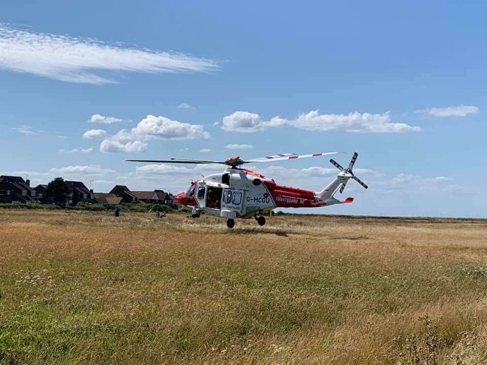 The coastguard search and rescue helicopter is involved in the search