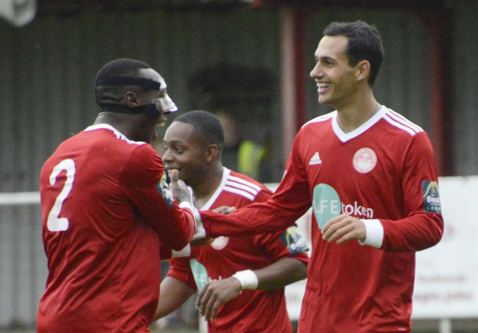 Jack Sammoutis celebrates another goal for Hythe Picture: Paul Amos