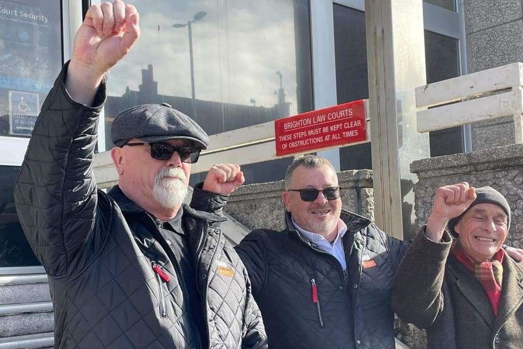 GMB union regional organiser Gary Palmer, left, with union colleagues Declan Macintyre, centre, and Carl Turner, right. Picture: Gary Palmer