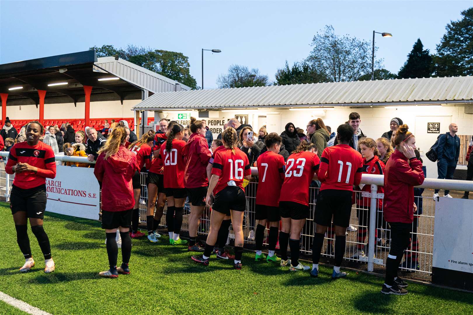 Gillingham Women meeting fans after their game against Oxford in Chatham Picture: Sam Mallia