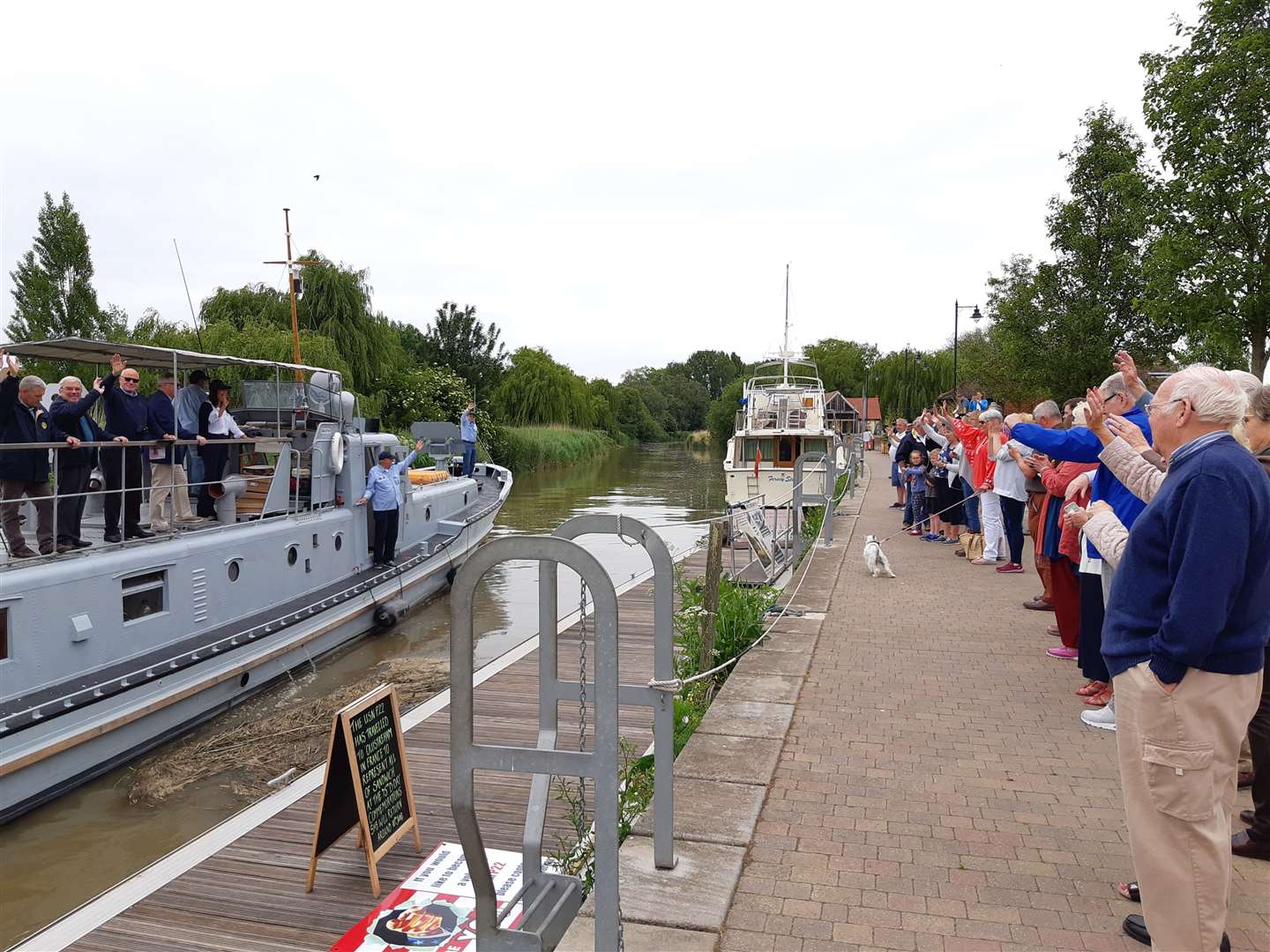 People gathered on the Quay to wave off the P22