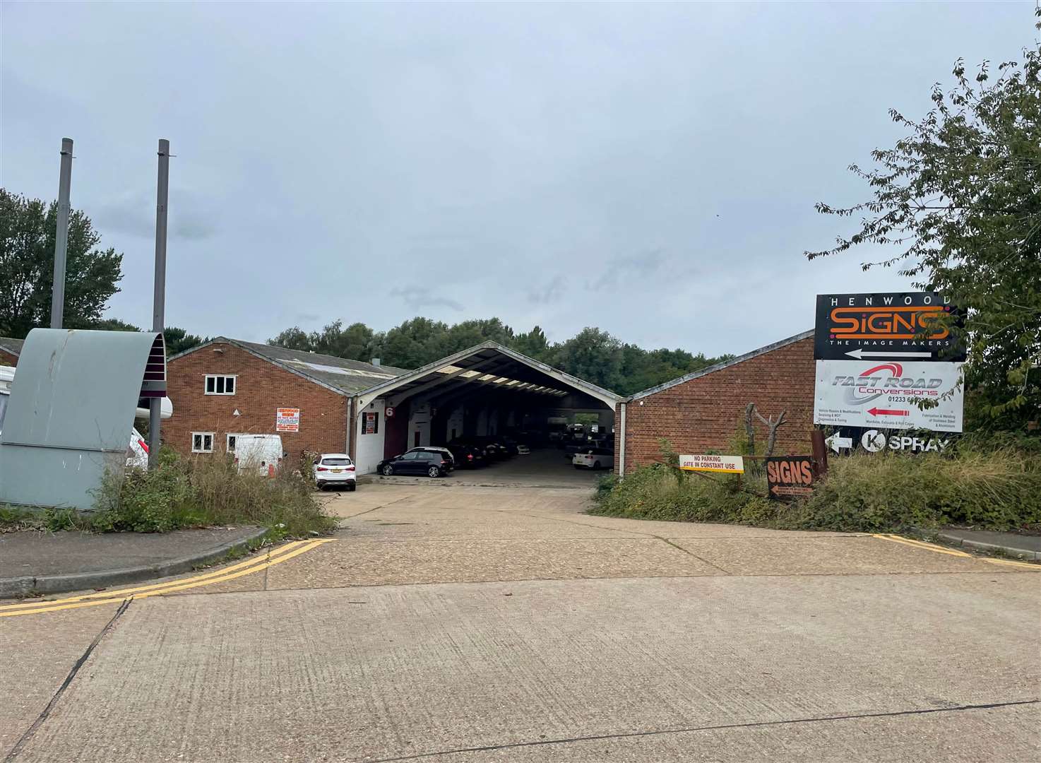 The front of the site on Henwood Industrial Estate