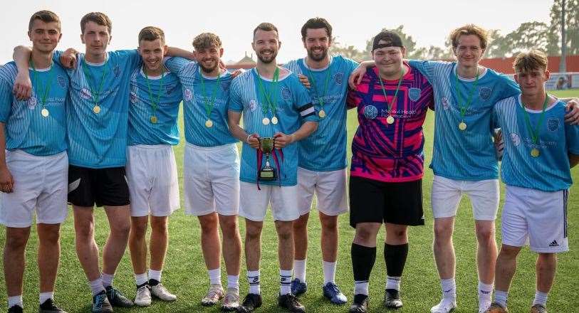 The winners of the tournament from left: Harry Stew, Hayden Kennedy, Thomas Stew, Jack Sturrock-Leaton, Finn Tumber, Ethan Gawley, Thomas Howard, Olly Sturrock-Leaton and Thomas Burney. Picture: Nick Millen