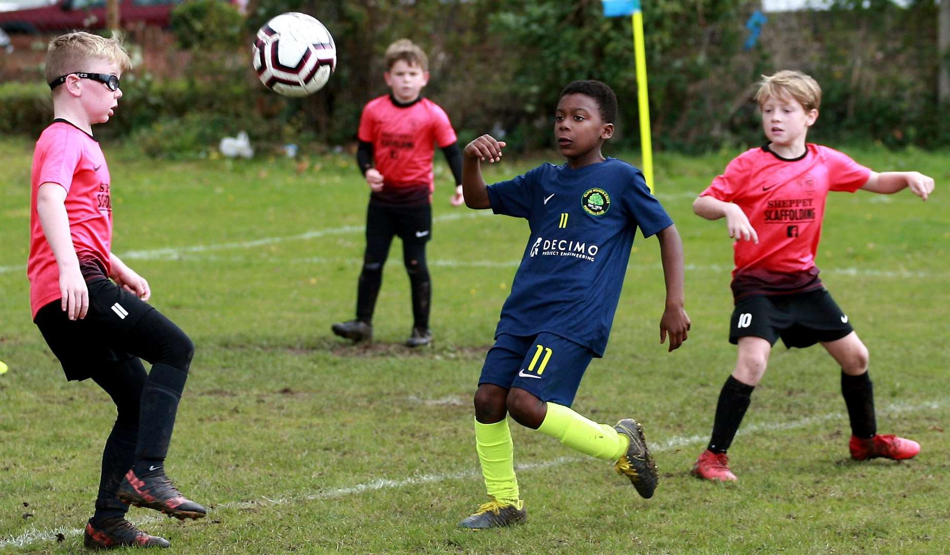 Sheerness East Youth under-9s (pink) take on Cliffe Woods Colts under-9s Picture: Phil Lee FM18684377