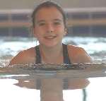 GOING TO GREAT LENGTHS: Louise Diddams during her sponsored swim. Picture: JIM RANTELL