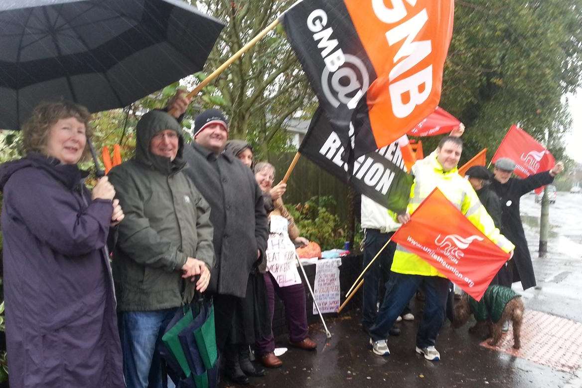 Striking staff at Kent and Canterbury Hospital