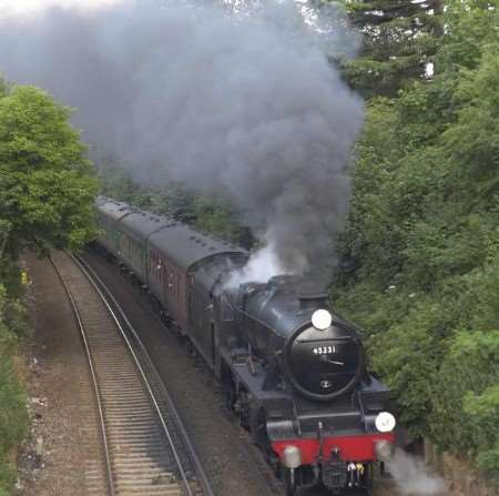 The hop pickers steam train, The Spitfire, commissioned by Shepherd Neame