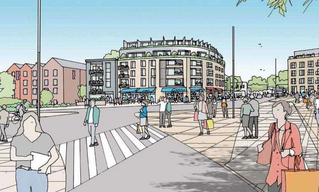 An early pre-planning sketch of the proposed design by Reddy A+U for the development in the former site of The Farmers pub in London Road, Sevenoaks. Picture: Sevenoaks Planning Portal