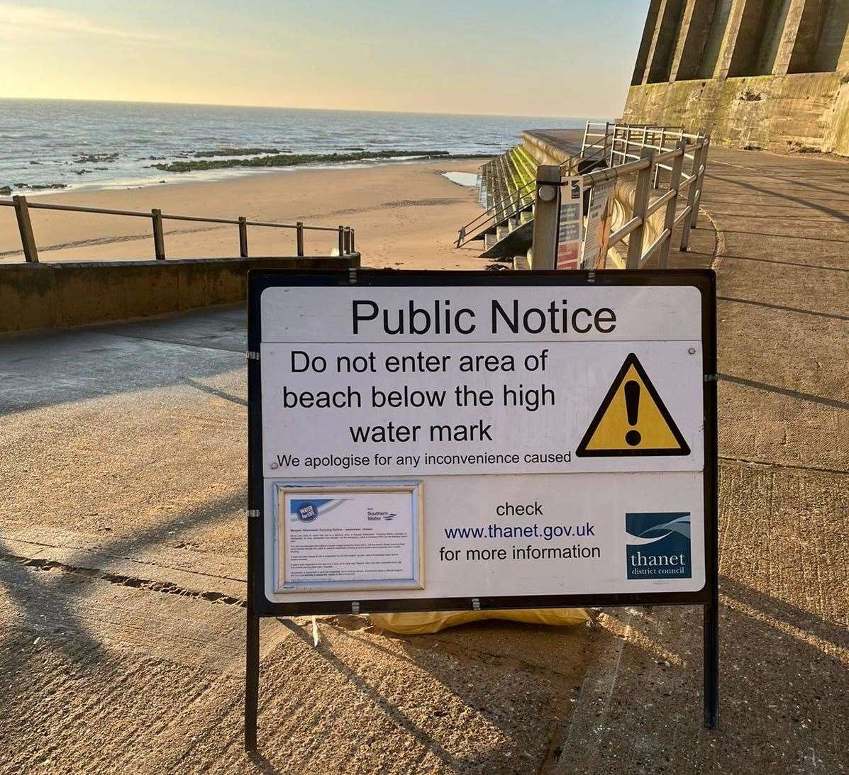 Oil has washed up on four Broadstairs beaches including Louisa Bay (pictured)