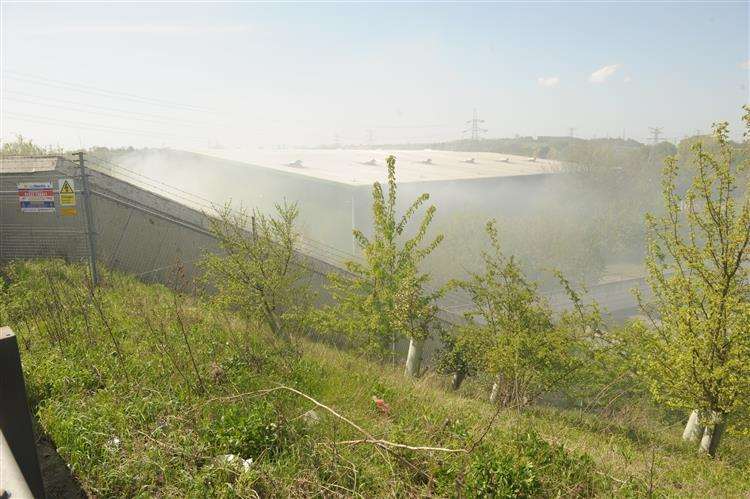 Smoke rising from Pepperhill receycling centre in April