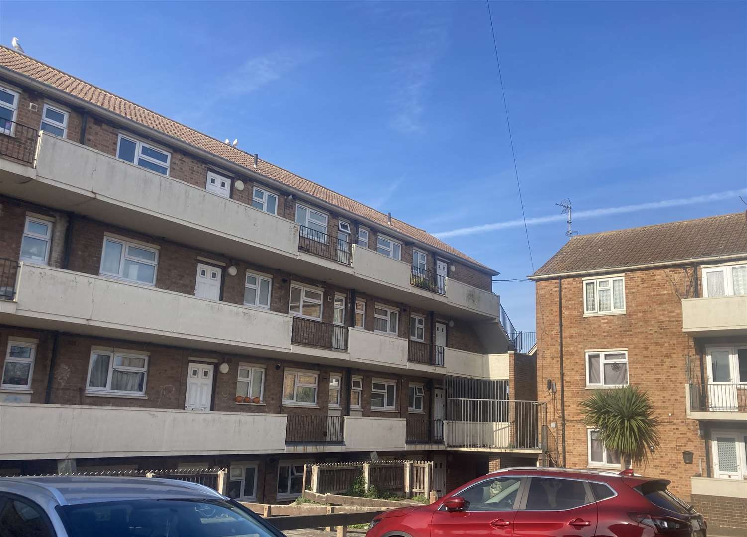 The balconies the youngsters were seen climbing on the Ramsgate estate