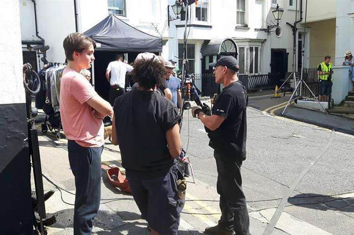 Crews filiming in Broadstairs. Pic: Chris Amos (2824725)