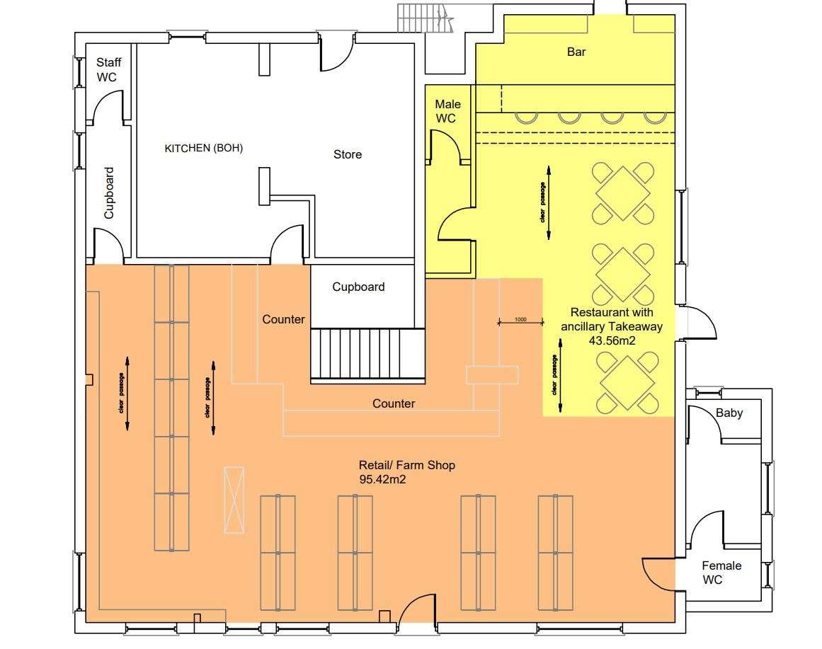 The approved ground floor of Yalding Supermarket and Mr Dan's Takeaway on Benover Road. Photo: Chartered Architect Rory Newell