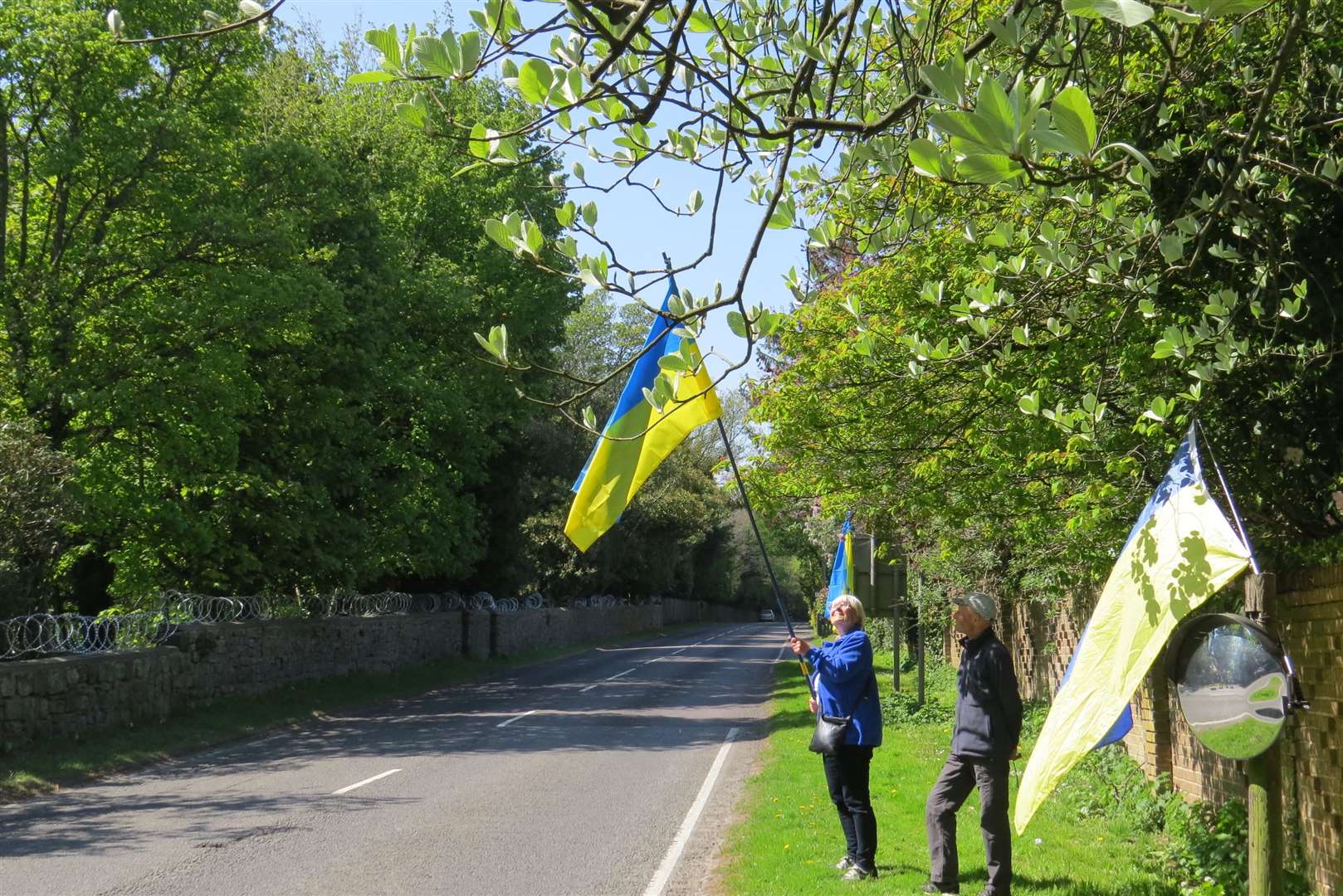 People driving past were honking their horns and showing support, according the group. Picture: Peter Eugene Beagan