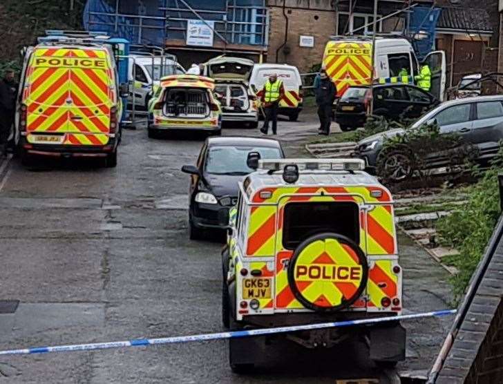 Some nine police vehicles were spotted at Anstee Road, in Dover, after a man was found dead