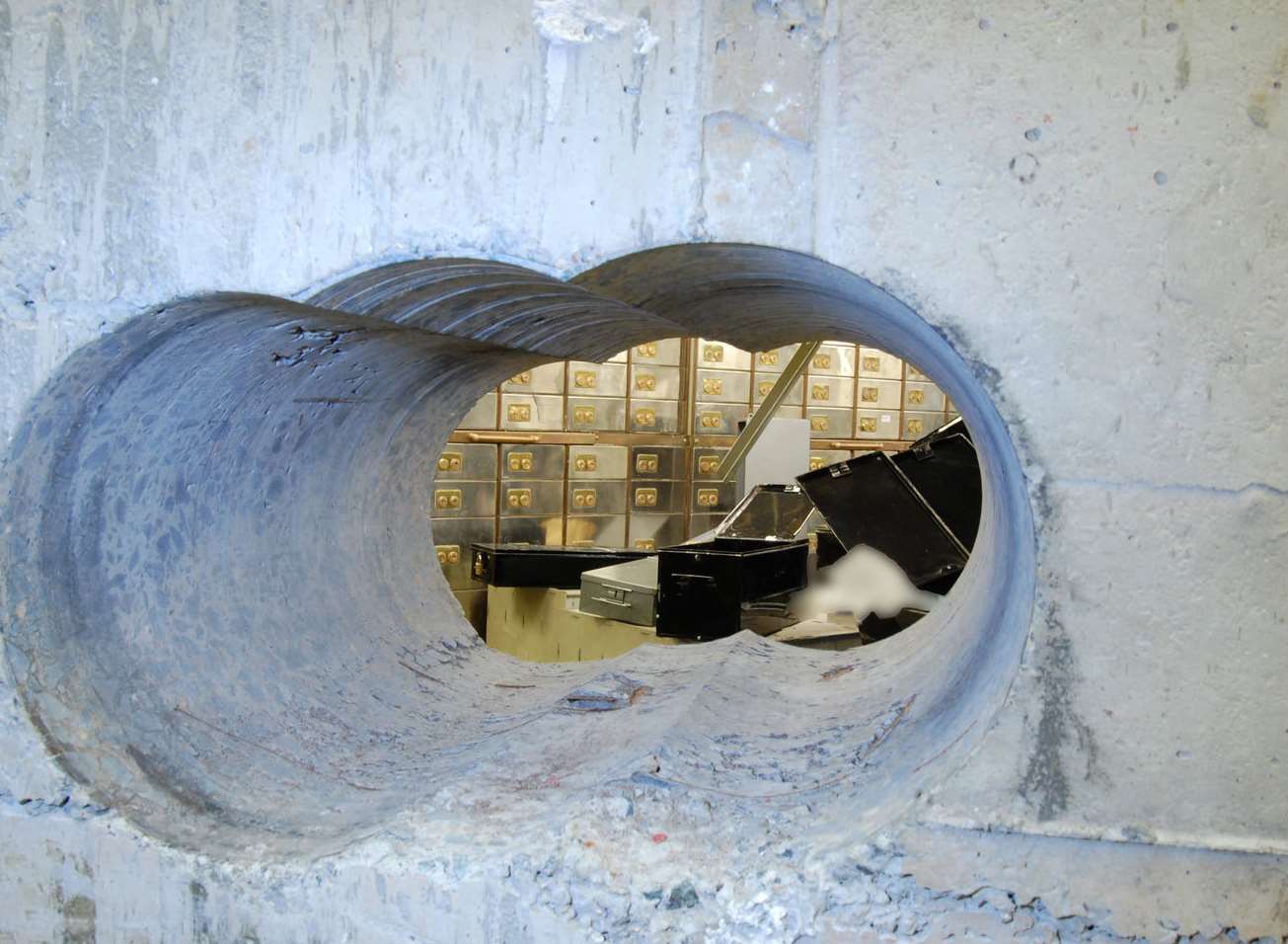 The hole left at the Hatton Garden heist. Picture: Met Police