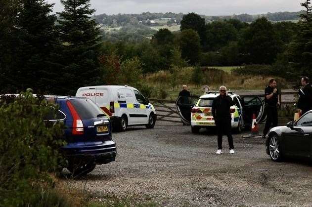 Police at the scene in Staplehurst Road yesterday. Picture: UKNiP