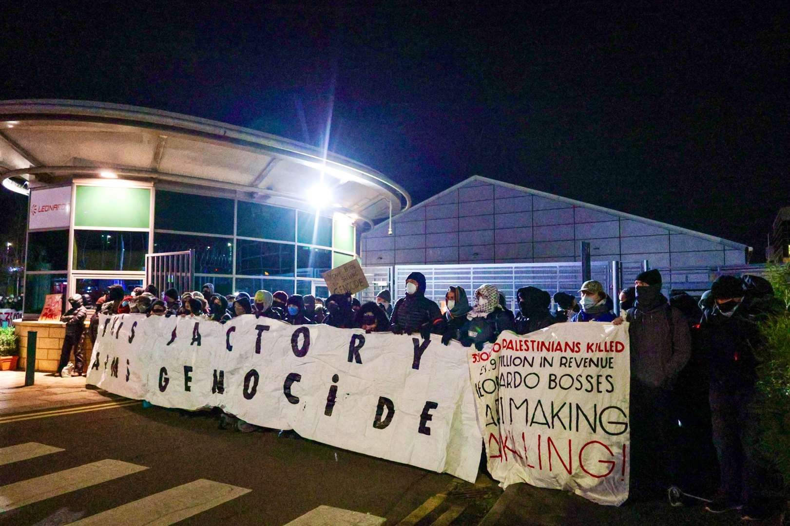 Dozens of protesters are taking part in the demo, which began early on Wednesday (Siobhan Chalmbers/PA)