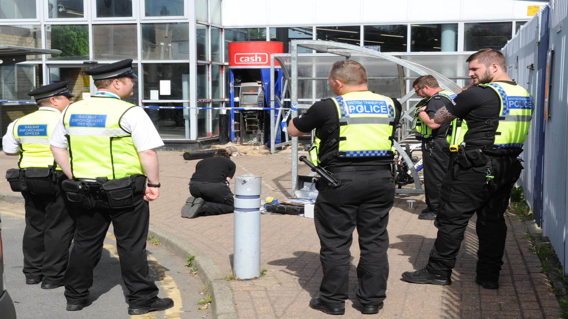 The ATM outside Rainham Station was ram raided