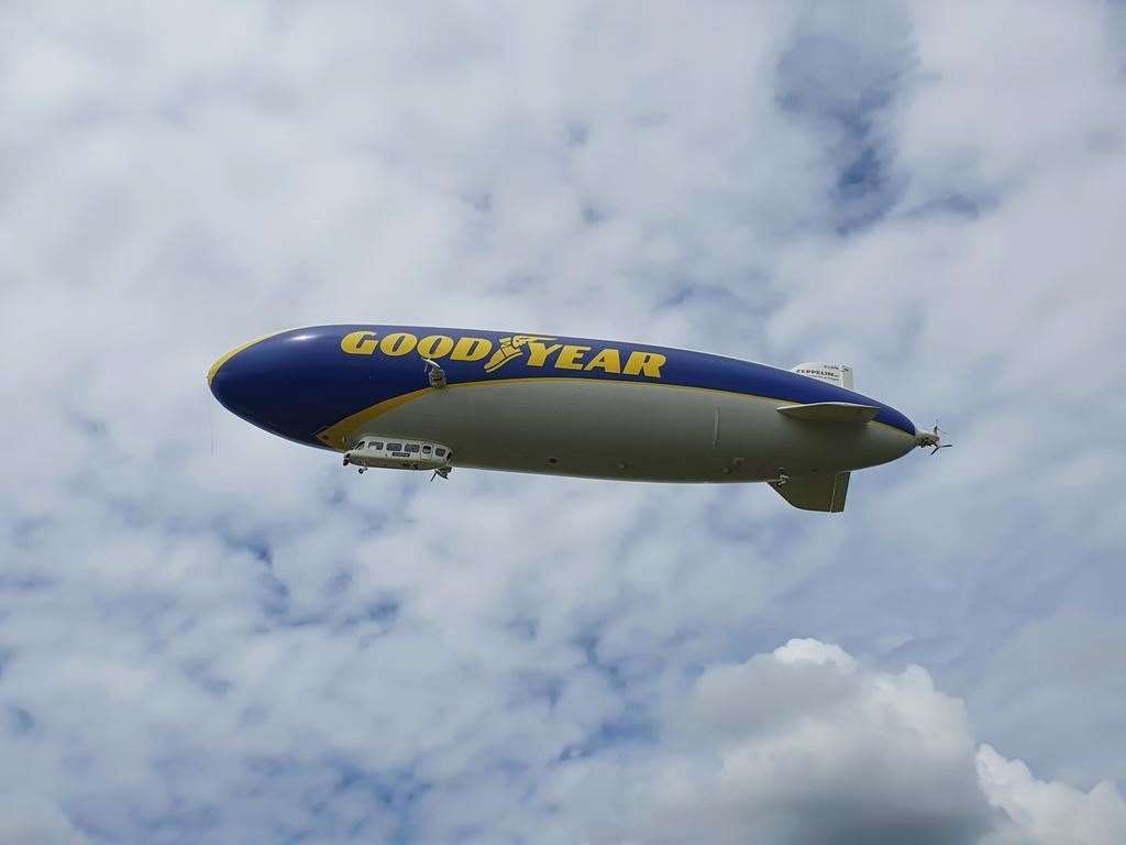 The Goodyear blimp during its passage over Kent. Photo: Jack Wenbourne