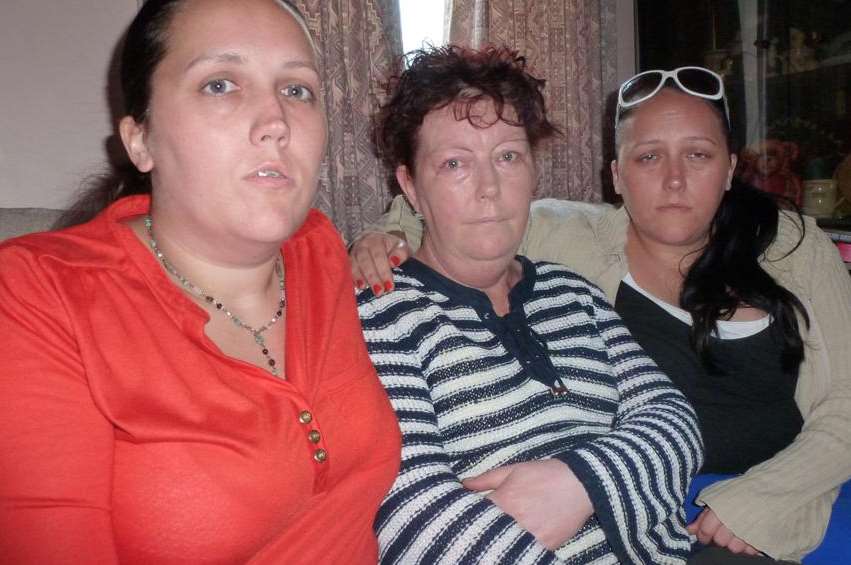 The family of road accident victim David Crane, daughter Debora Elachraoui, widow Philomena and daughter Verity Crane