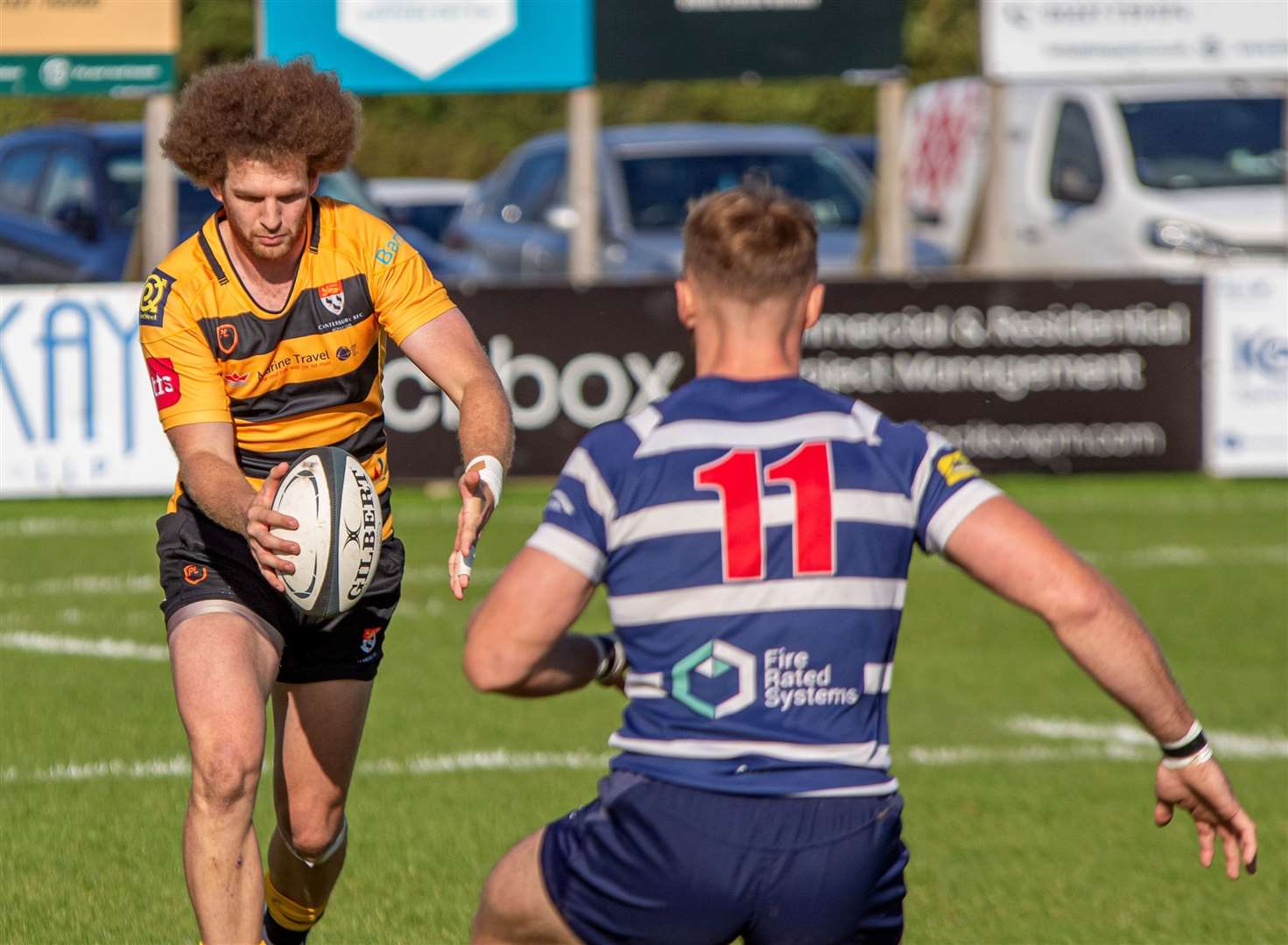 Canterbury's Kurt Heatherley in possession against Westcombe Park. Picture: Phillipa Hilton