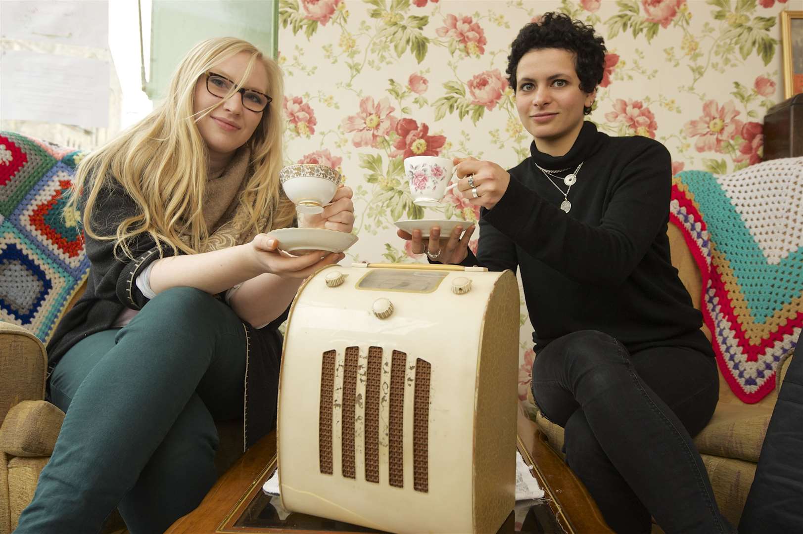 Enjoying a blast from the past setting but still back in time for tea at the Vintage Empire Tea Rooms in Herne Bay. Picture: Andy Payton