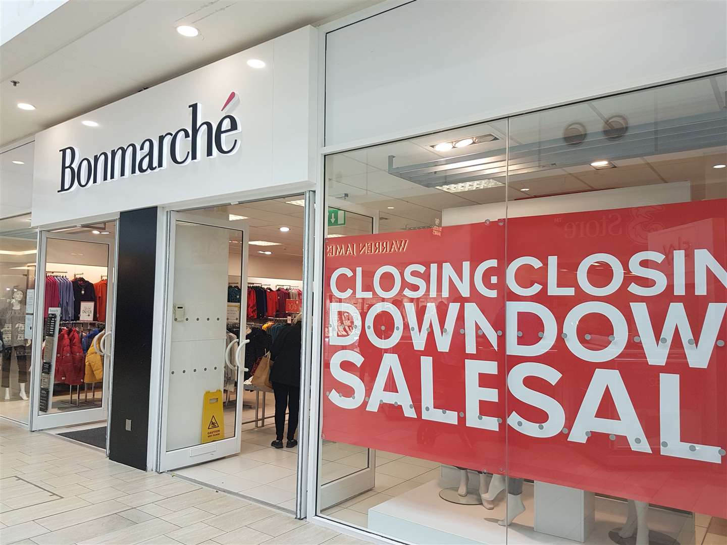 Bon Marche's Ashford store has 'closing down sale' signs on its windows today (21702957)