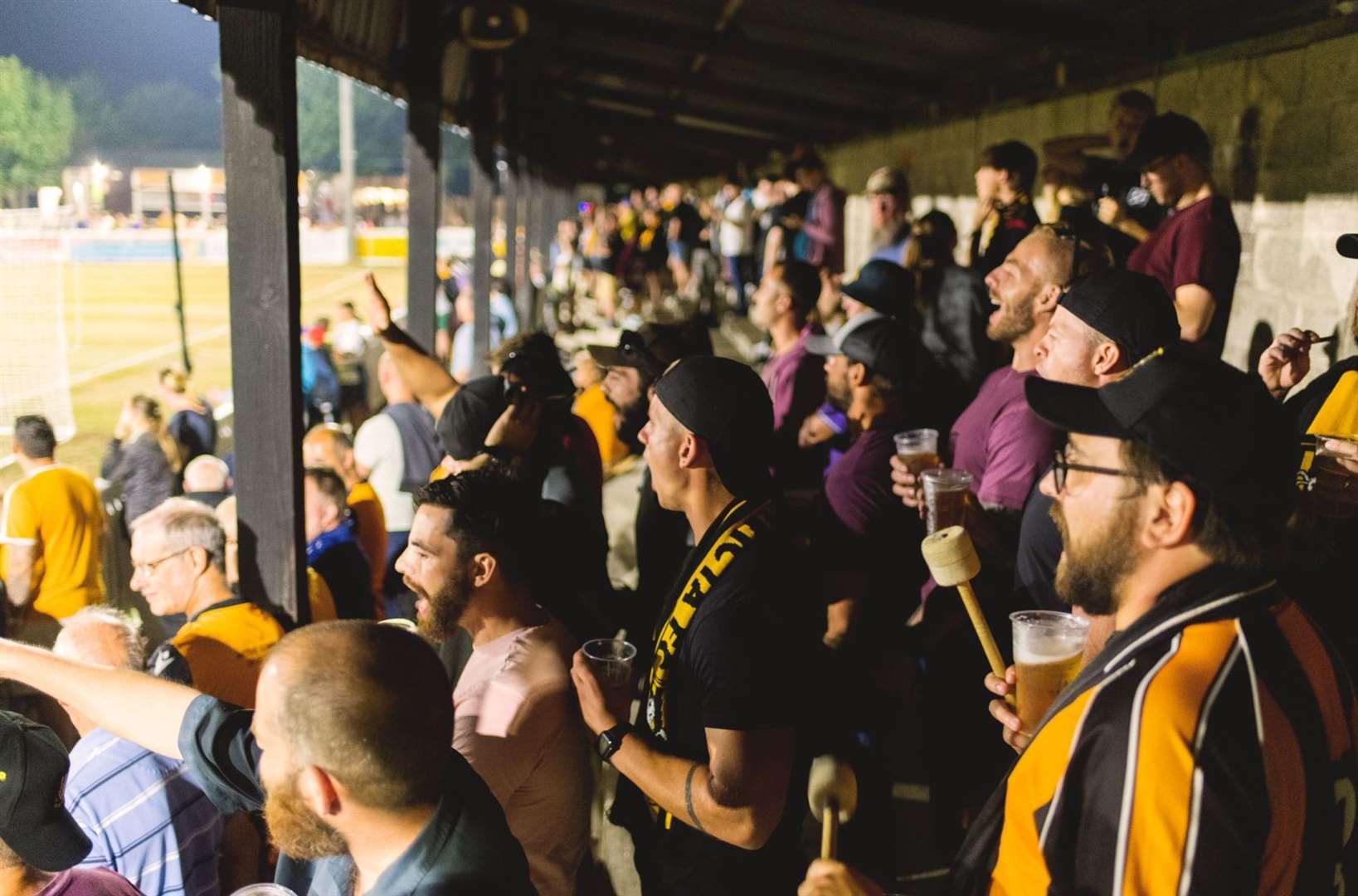 Fans on the terraces at Folkestone Invicta. Picture: Ben O'Reilly