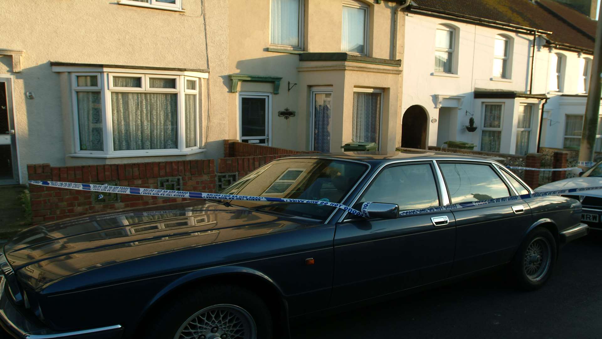 The house in Denmark Street, Folkestone, the morning after Ben Chantler was shot dead on January 29, 2006.