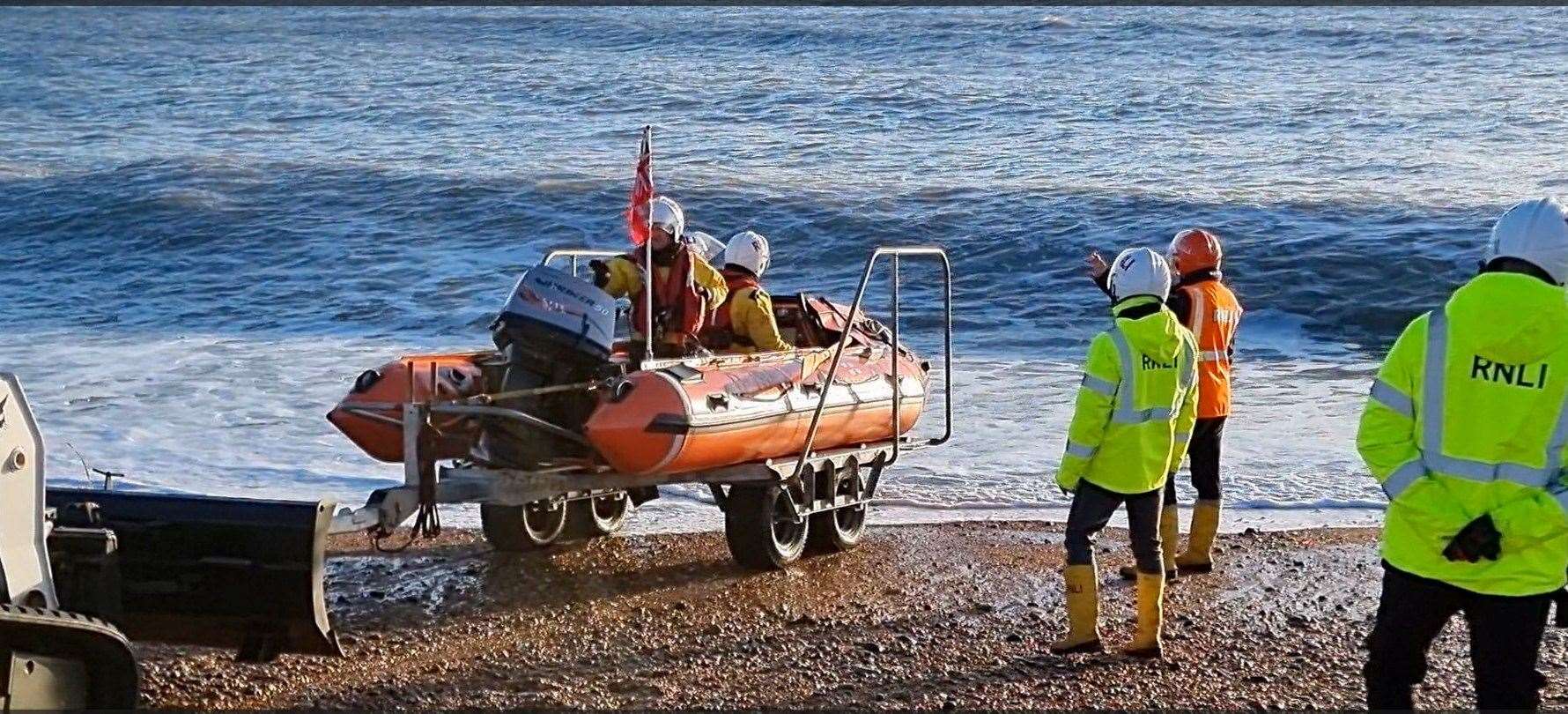 The team helped bring the walkers back to safety