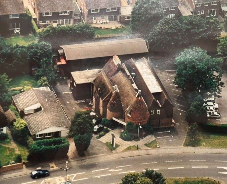 The Oast Theatre in London Road, Tonbridge, from above