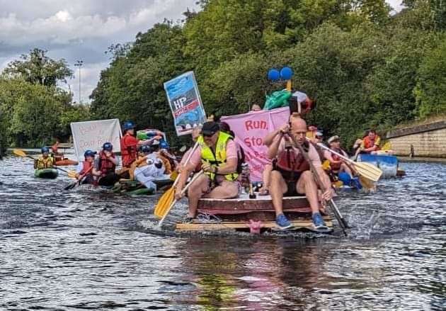 Last year's victorious raft race winners were the Bacon Butty team