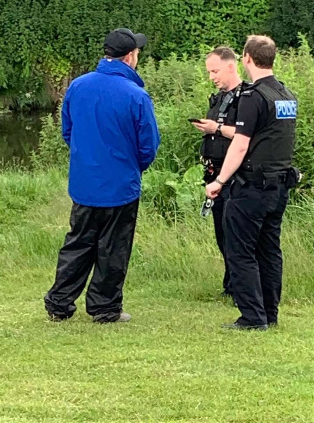 Police at the scene. Picture: Luke and Louise Crofts