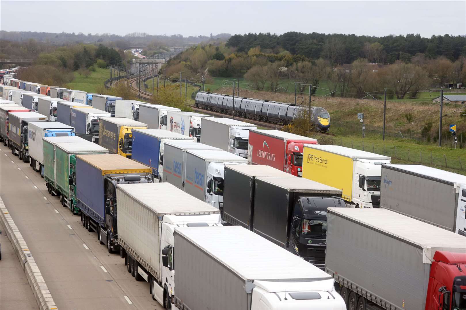 The lorry holding system will be removed off the motorway overnight Sunday. Picture: Barry Goodwin