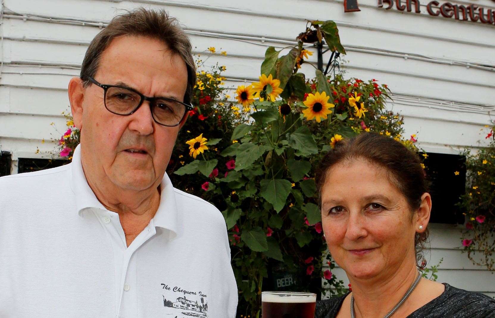 Charles and Tracey Leaver of The Chequers Inn, Laddingford, at the annual Bangers and Beer day