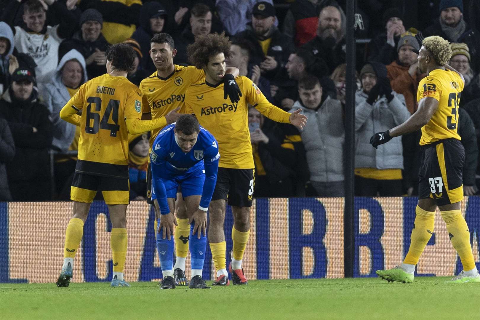 Wolves' Rayan Alt-Nouri makes it 2-0 against Gillingham