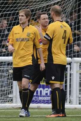 Maidstone's Frannie Collin takes the congratulations (Pic: Martin Apps)