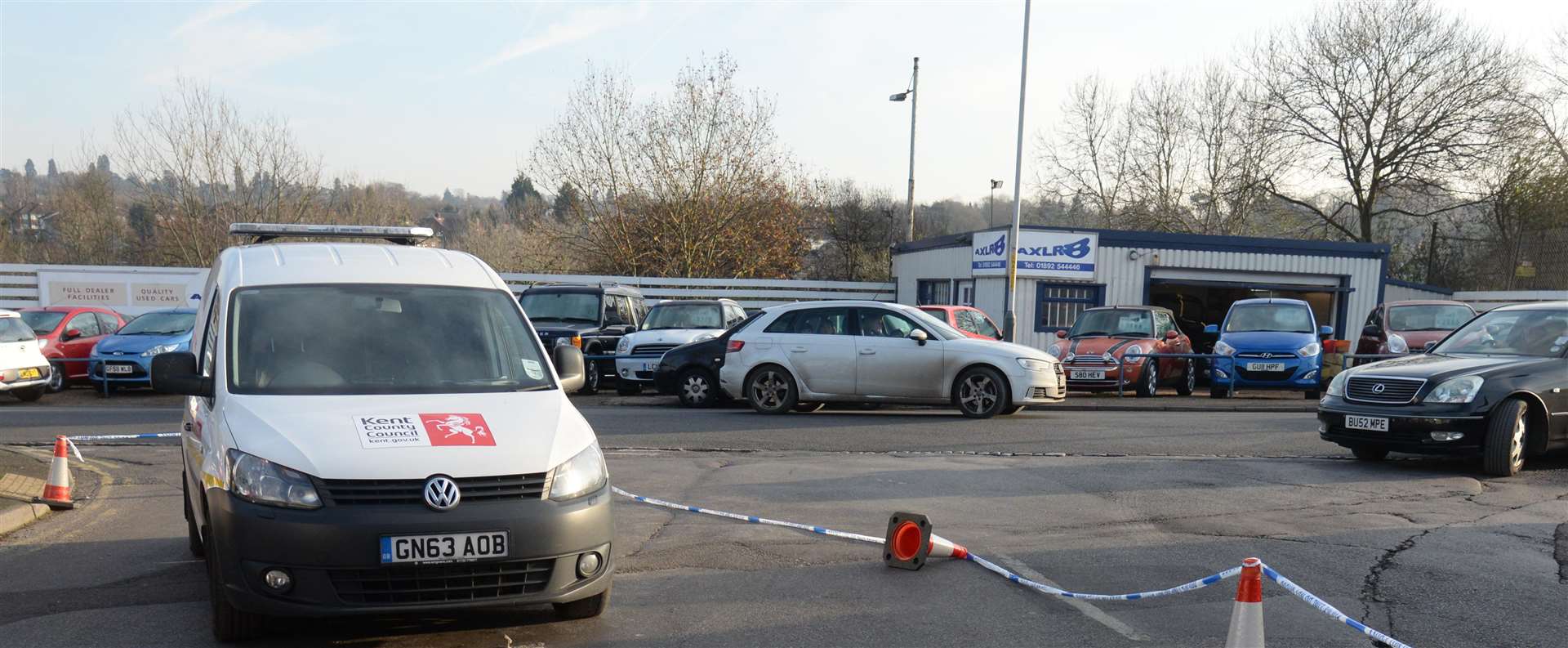 The aftermath of the accident on the corner of Chapman Way and North Farm Road, Tunbridge Wells on Friday. The vehicle pictured was not involved Picture: Chris Davey