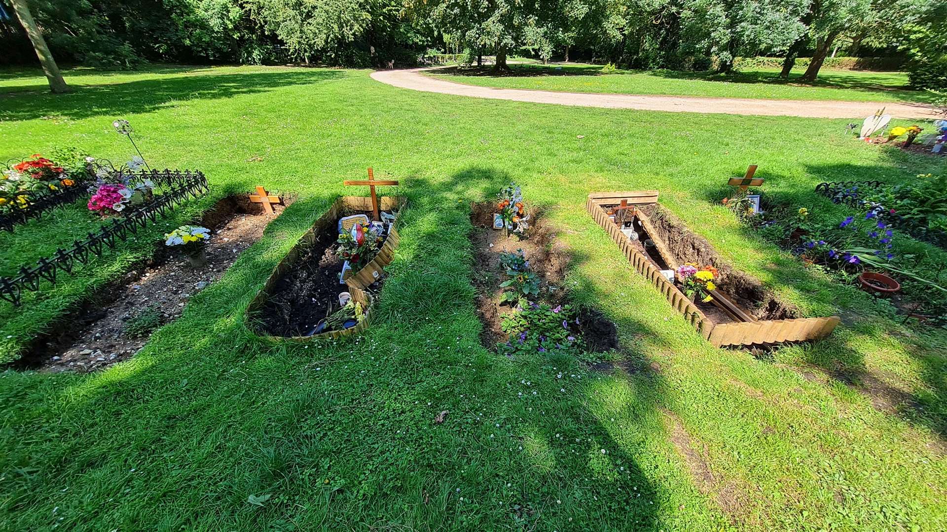 Several graves have sunk at Love Lane Cemetery in Faversham following heavy rain