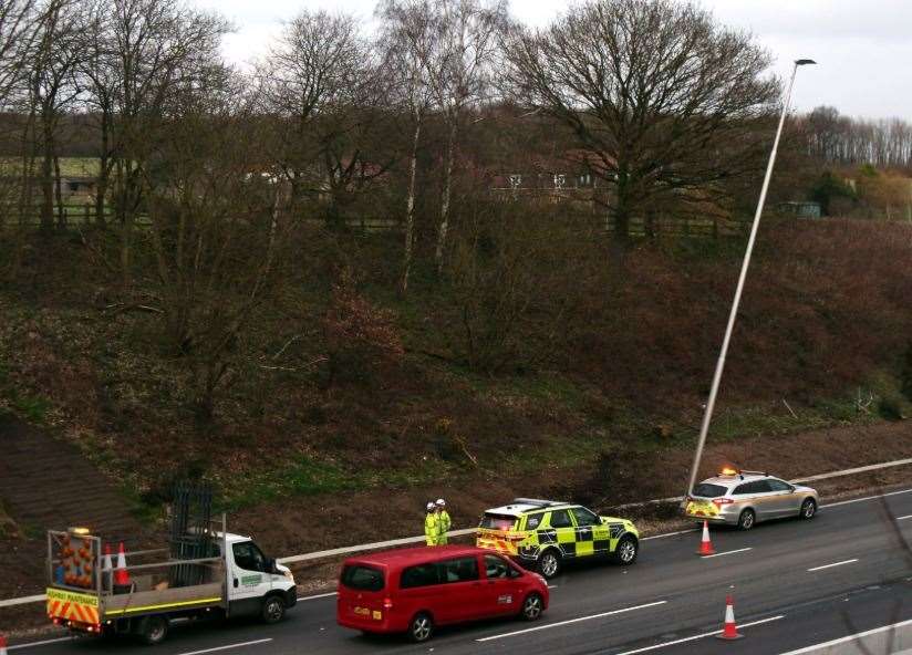 Two lanes are blocked on the motorway. Picture: UKNIP