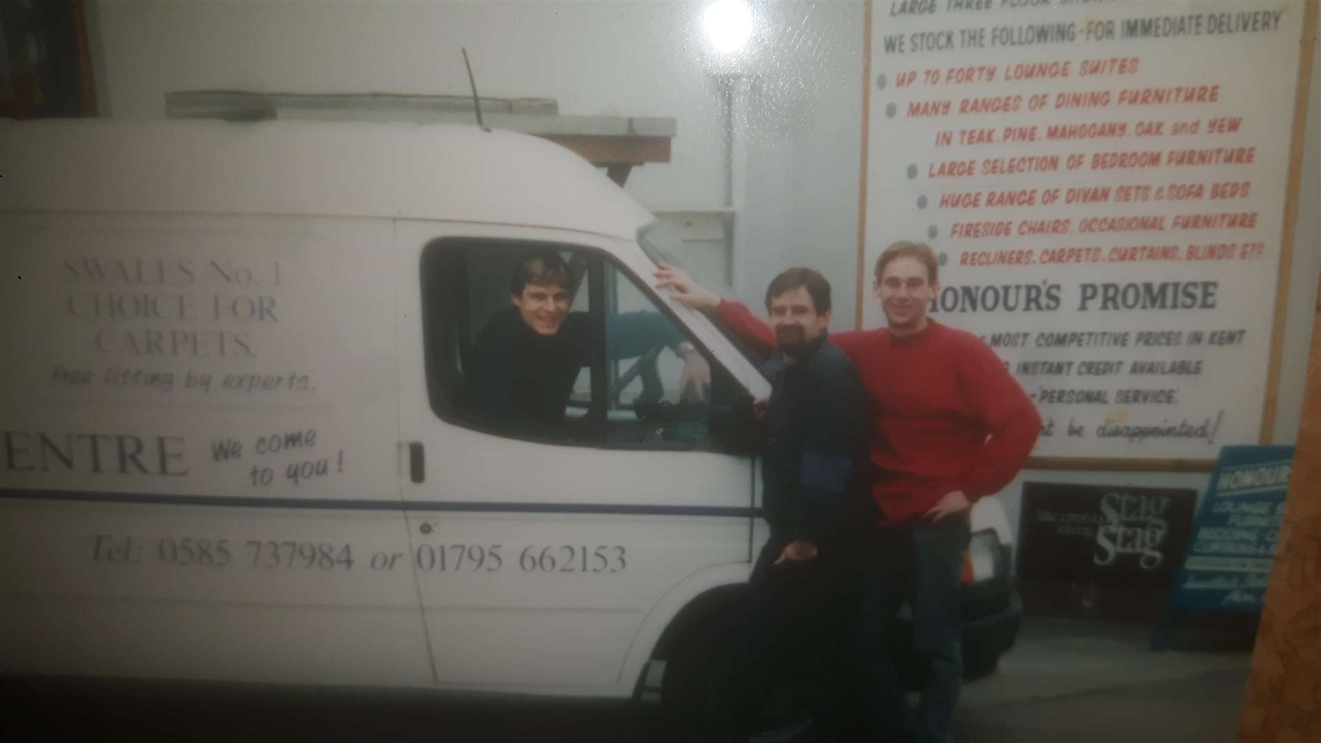 (From left) Chris Honour, Mick McCarthy and former Honours Furnishings employee Dave Simpson