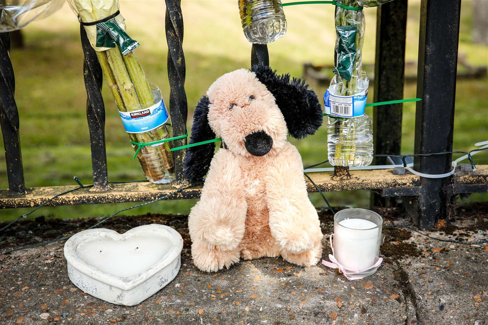 Floral tributes after a fatal accident on East Hill Road, Dartford. Picture: Matthew Walker