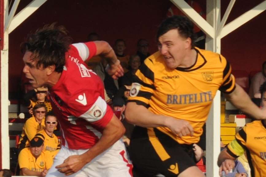 Maidstone United's Alex Flisher could start Saturday's FA Cup clash with Dunstable as boss Jay Saunders considers ringing the changes Picture: Steve Terrell